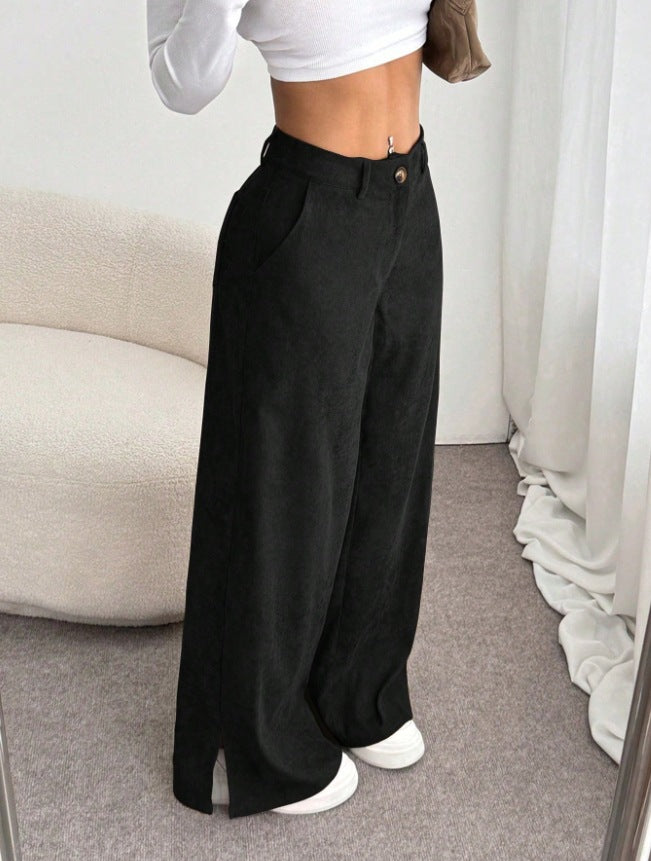 Weitbein Hose Damen | High-Waist & Beinschlitz