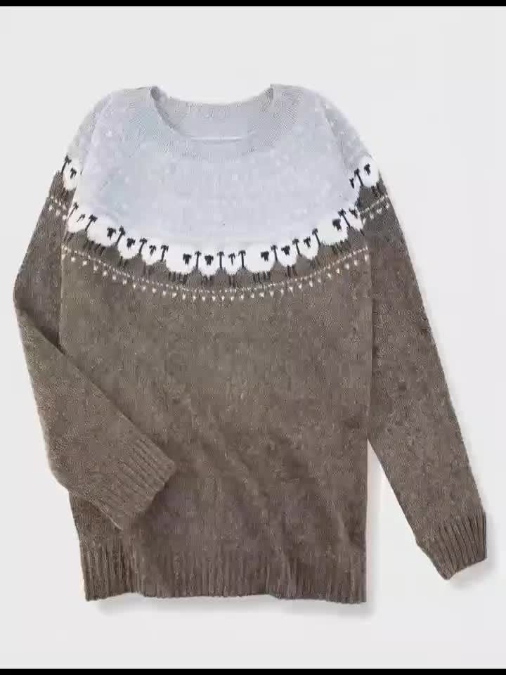 Strickpullover Damen | Jacquard-Muster & Kuschelig Warm 6