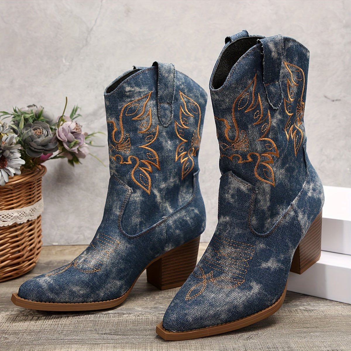 Cowboystiefel Damen | Weiter Schaft & Blockabsatz 9