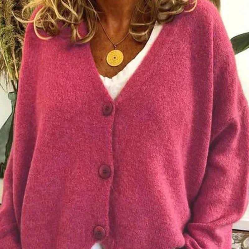 Strickjacke Damen | V-Ausschnitt mit Knopfleiste 13