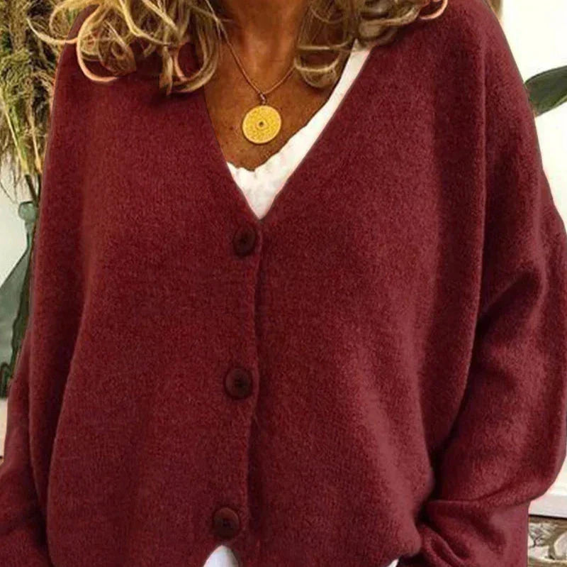 Strickjacke Damen | V-Ausschnitt mit Knopfleiste 12