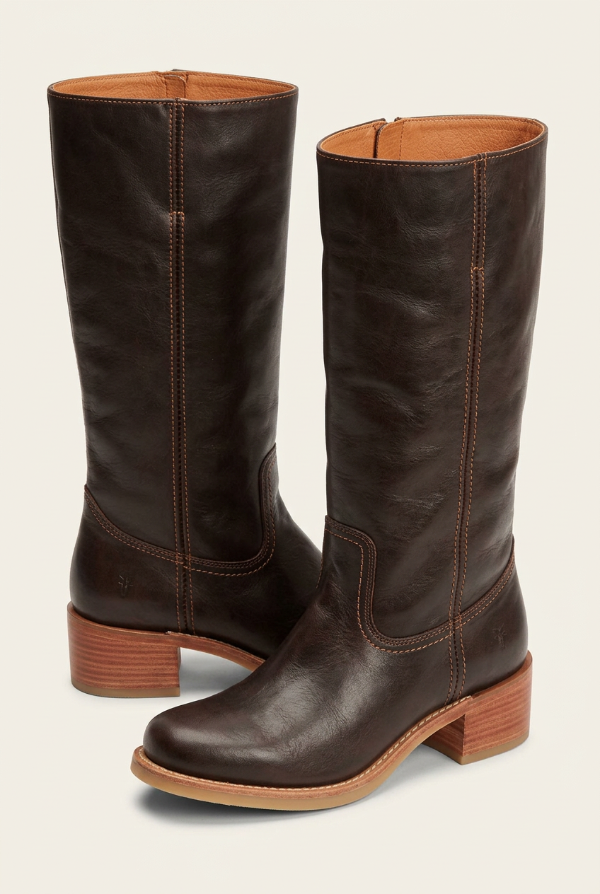 Damen Stiefel in Wadenhöhe – Stilvolles Design mit geschlossener Zehenpartie und stabilen Blockabsätzen - J&B - 17 - Annoboutique