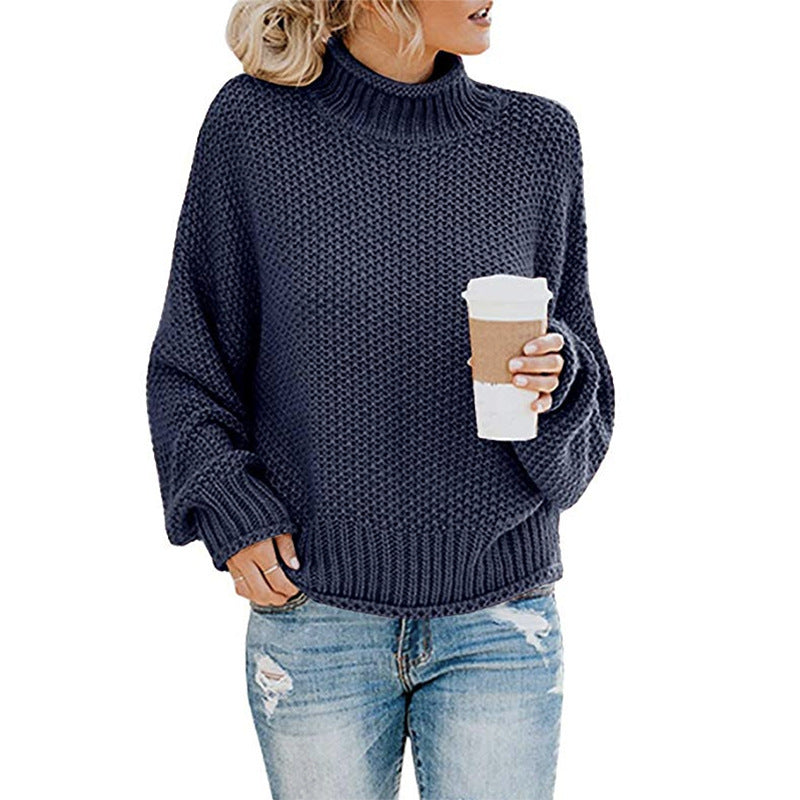 Damenpullover: Grobstrick-Rollkragen mit lässiger Silhouette - J&B - 5 - Annoboutique