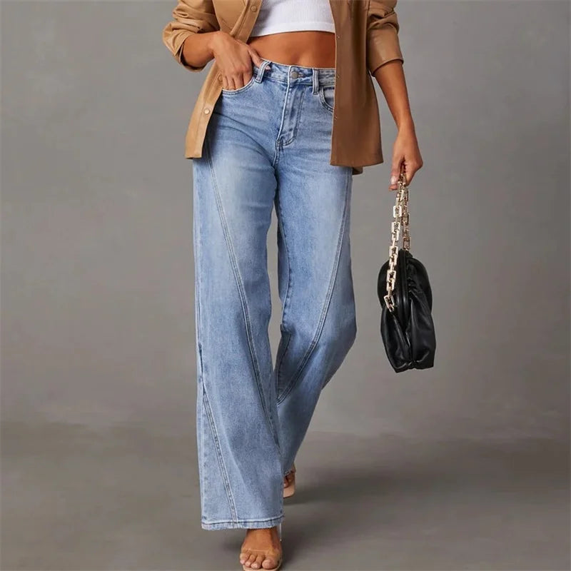 Damen Flared Jeans mit hohem Bund und stilvollen Nahtdetails - J&B - 1 - Annoboutique