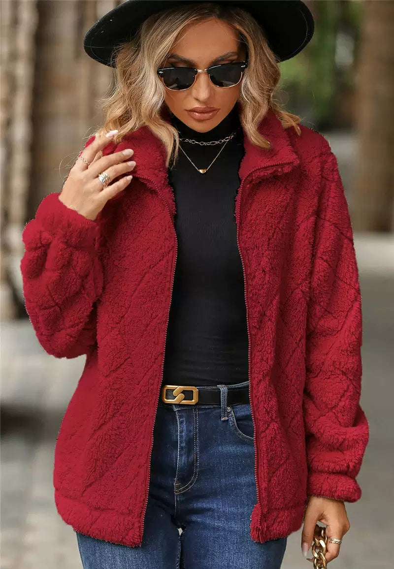 Damen Stehkragenjacke mit Reißverschluss und lässigem Schnitt | A&Z - 5 - Atelier-Zofia