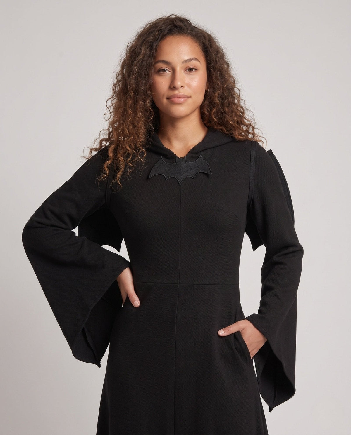 Hexenkleid Damen | Mit Kapuze & Weiten Ärmeln