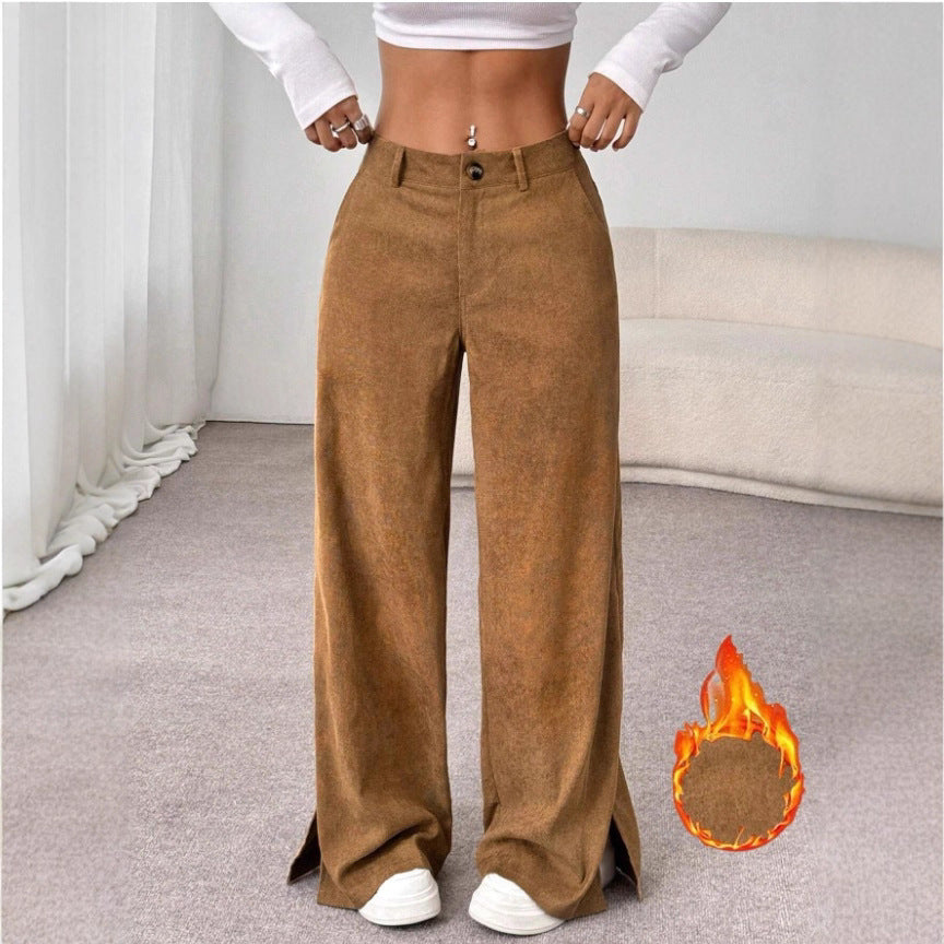 Weitbein Hose Damen | High-Waist & Beinschlitz