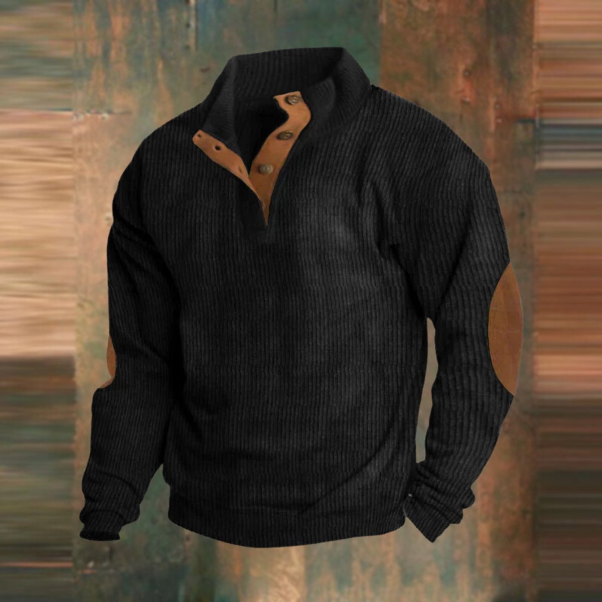 Maverick | Retro Ribbed Pullover with Button Collar