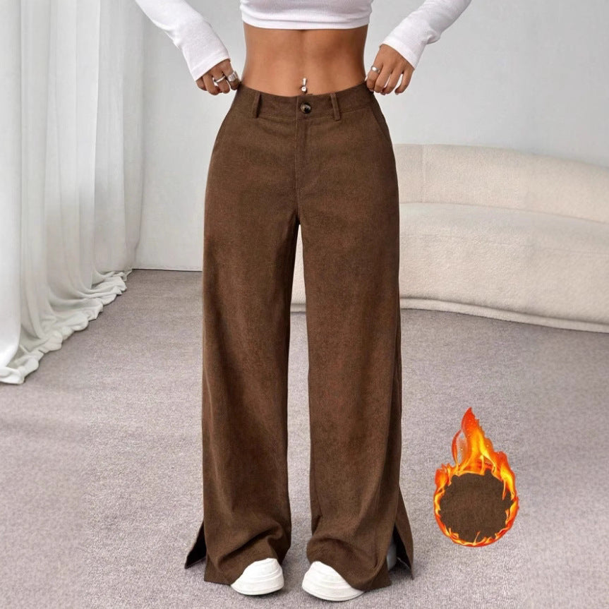 Weitbein Hose Damen | High-Waist & Beinschlitz