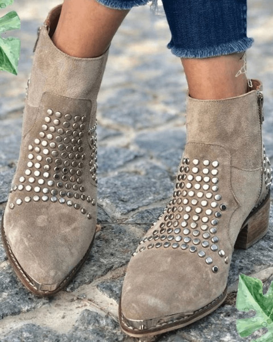 Stiefeletten Damen | Nieten & Blockabsatz 1