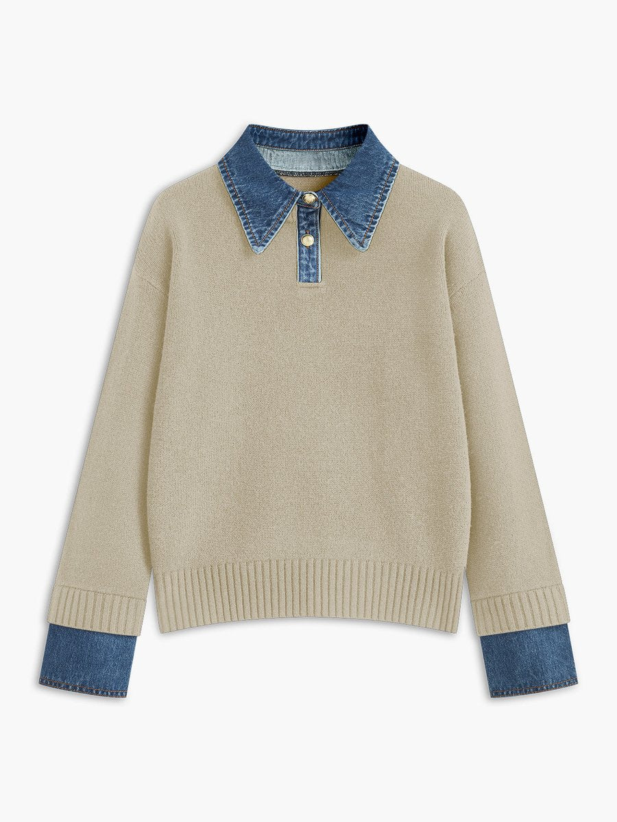 Strickpullover Damen | Jeanskragen & Eleganter Look 9