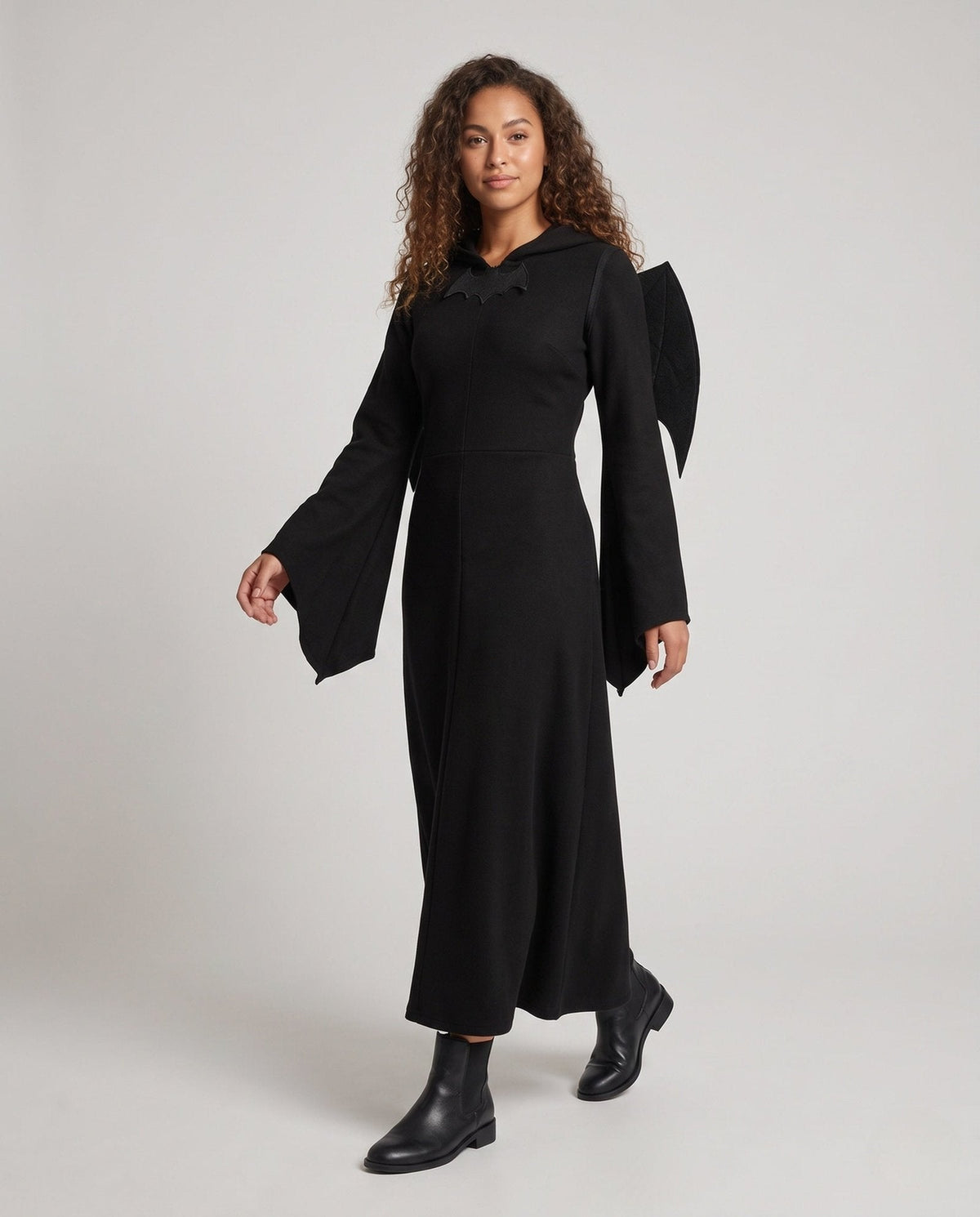 Hexenkleid Damen | Mit Kapuze & Weiten Ärmeln