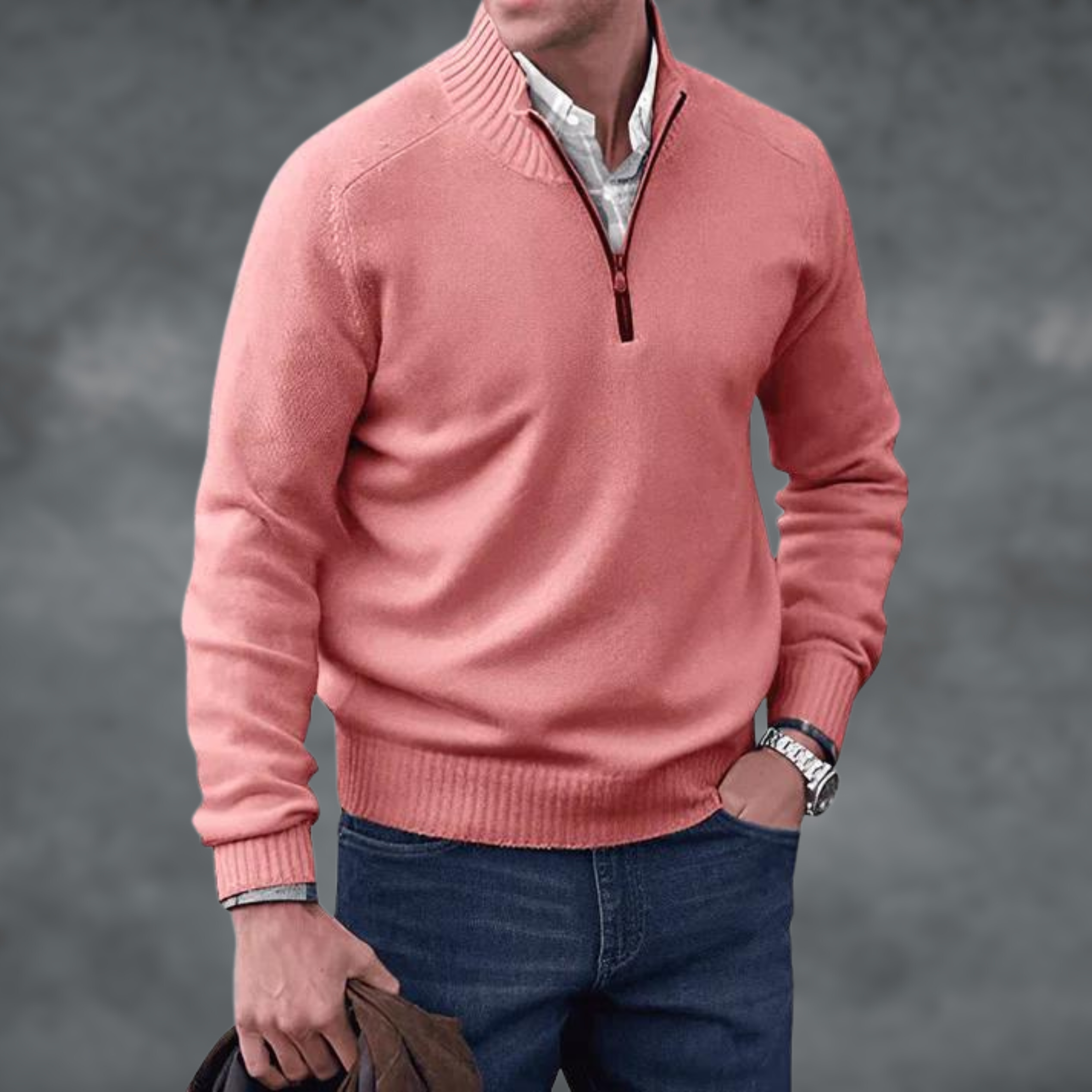 Alden - Eleganter Kaschmir-Pullover mit Reißverschluss 2