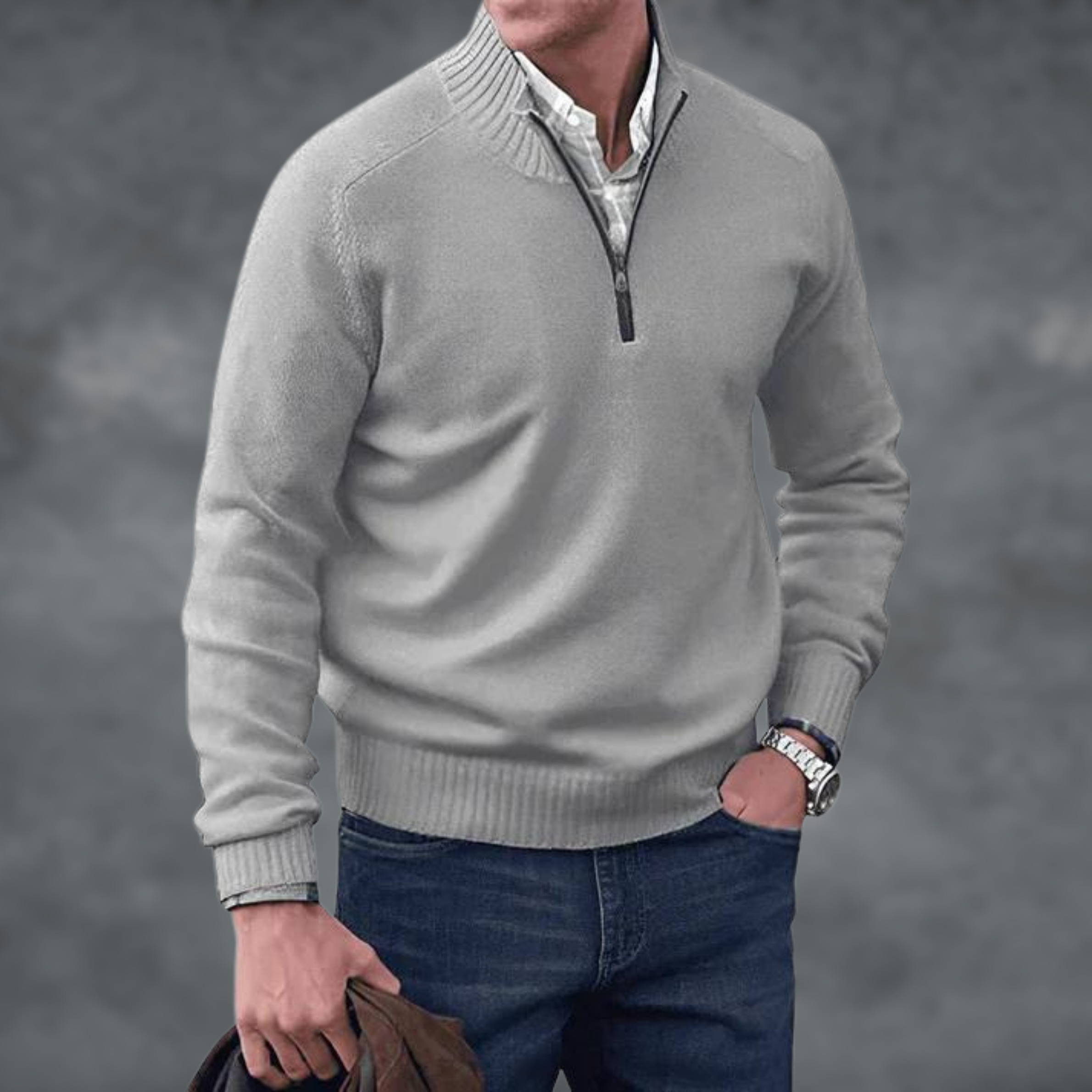 Alden - Eleganter Kaschmir-Pullover mit Reißverschluss 4