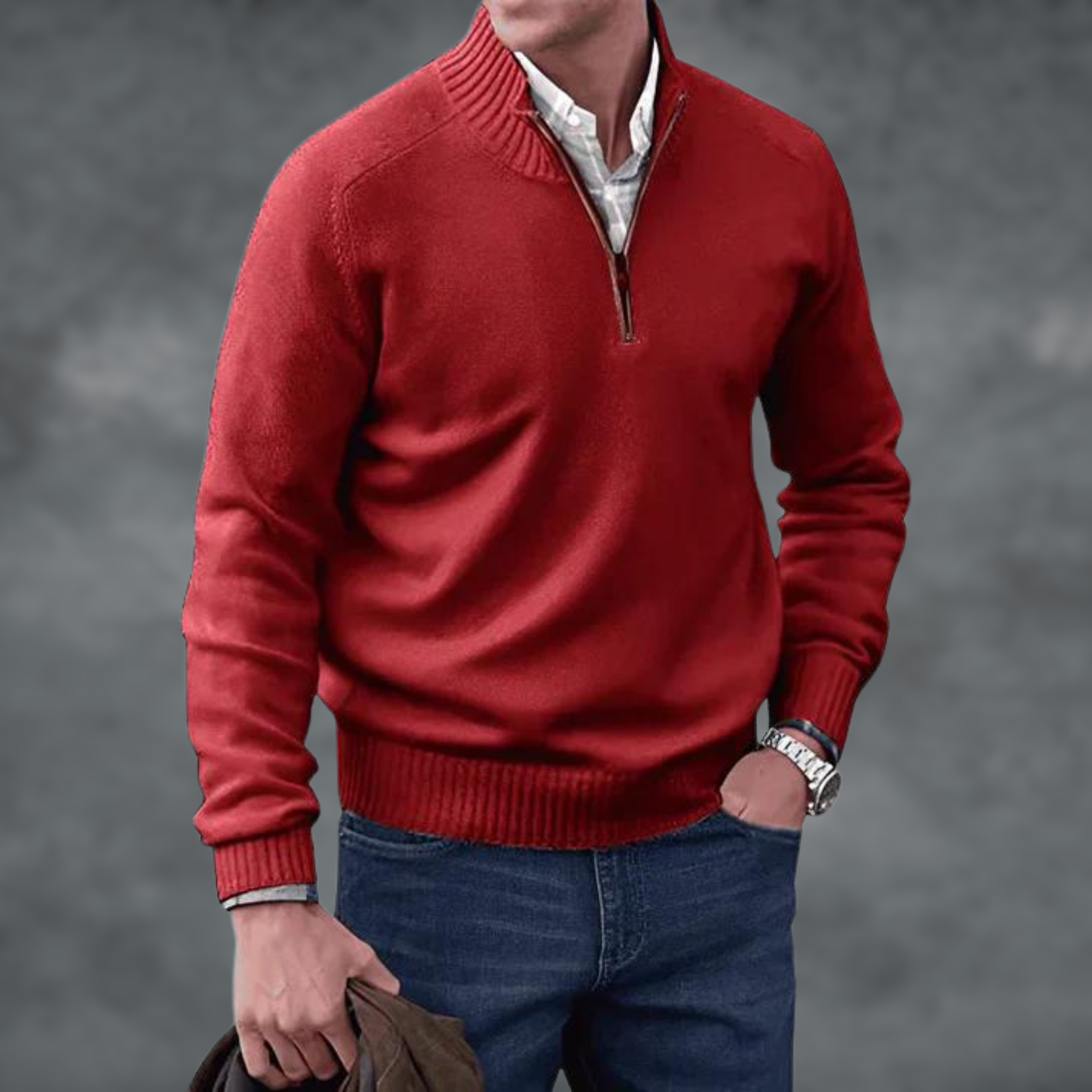 Alden - Eleganter Kaschmir-Pullover mit Reißverschluss 6
