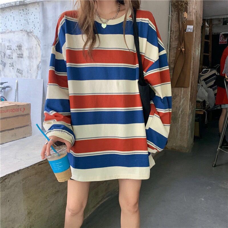 Alessia - Langärmeliger gestreifter Pullover im Vintage Stil