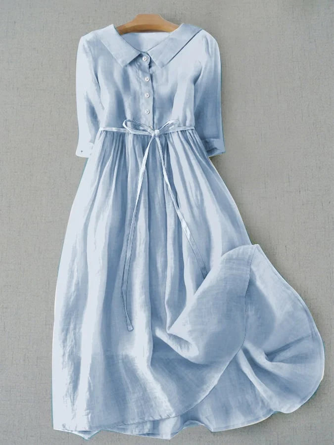 Alice™ - Elegantes Baumwoll-Leinen-Kleid 0