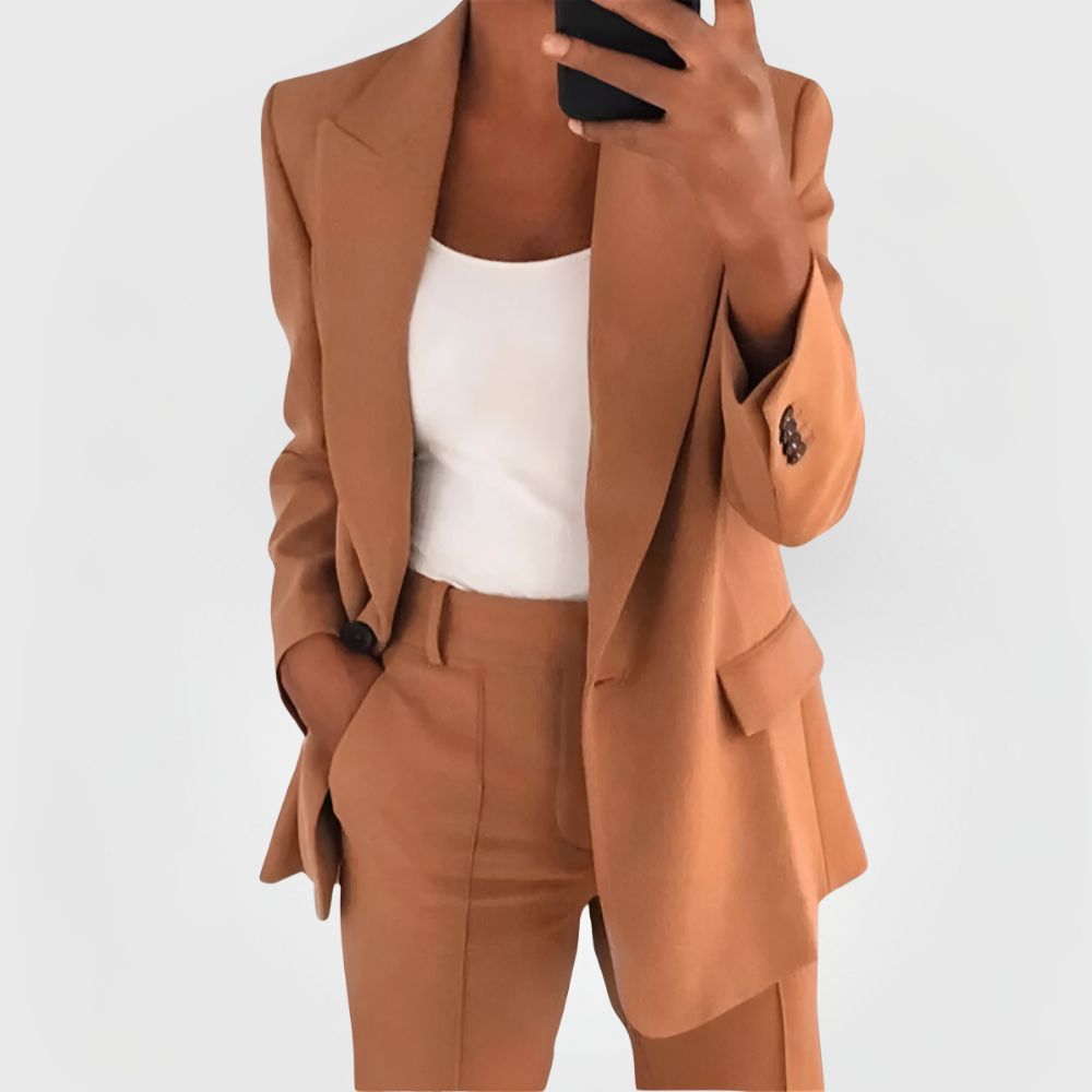 Elegantes Damen-Blazer-Kostümset mit Blazer und Hose 4