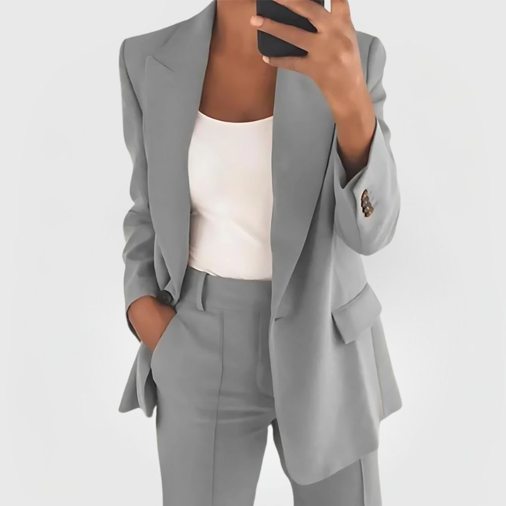Elegantes Damen-Blazer-Kostümset mit Blazer und Hose 6