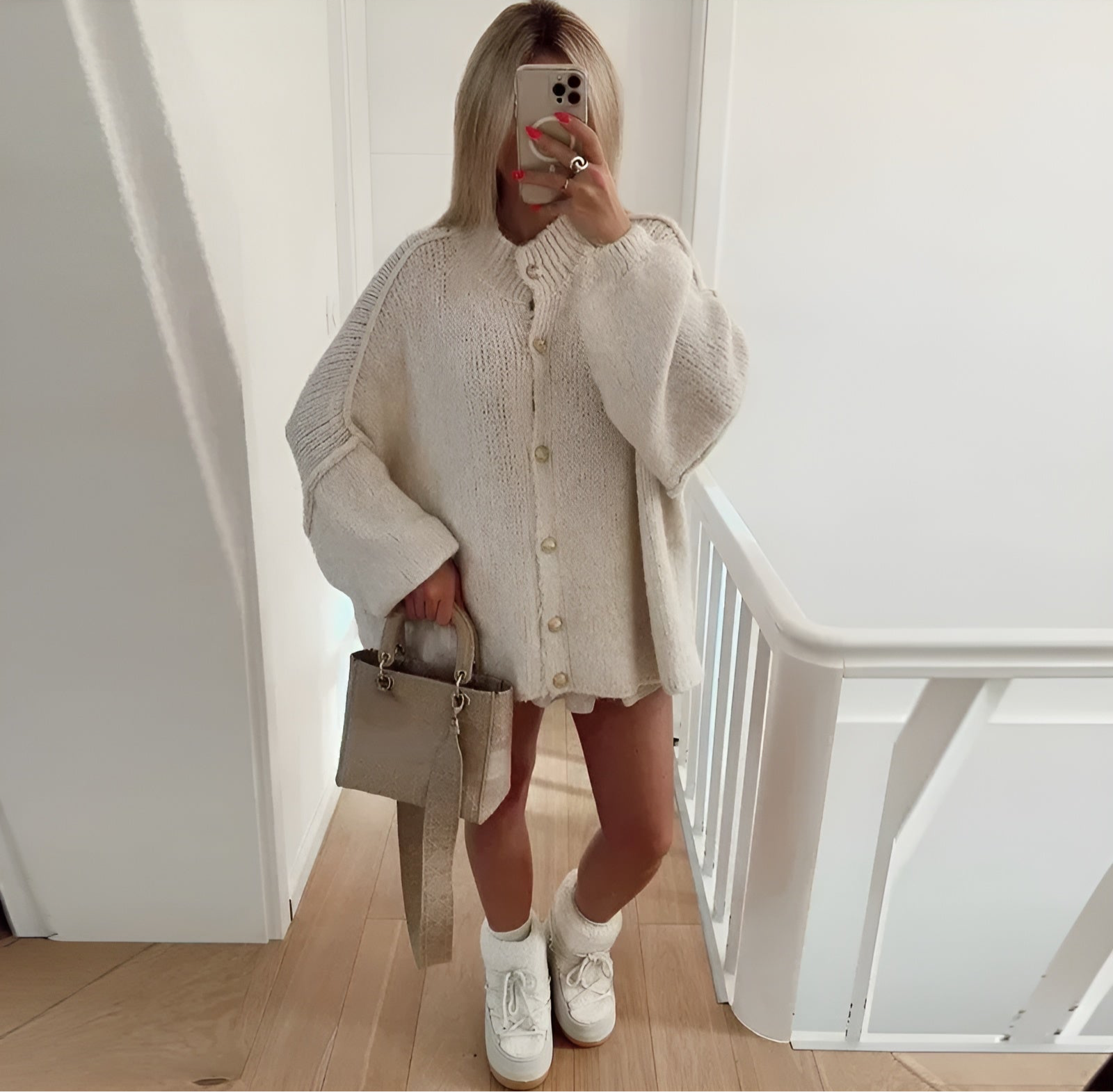 Astra - Strickjacke mit Rundhalsausschnitt