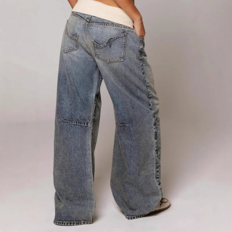Baggy Jeans Damen | Statement-Nähte & Komfortbund