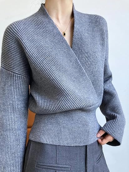 Beatrice - Eleganter Wickelpullover mit V-Ausschnitt