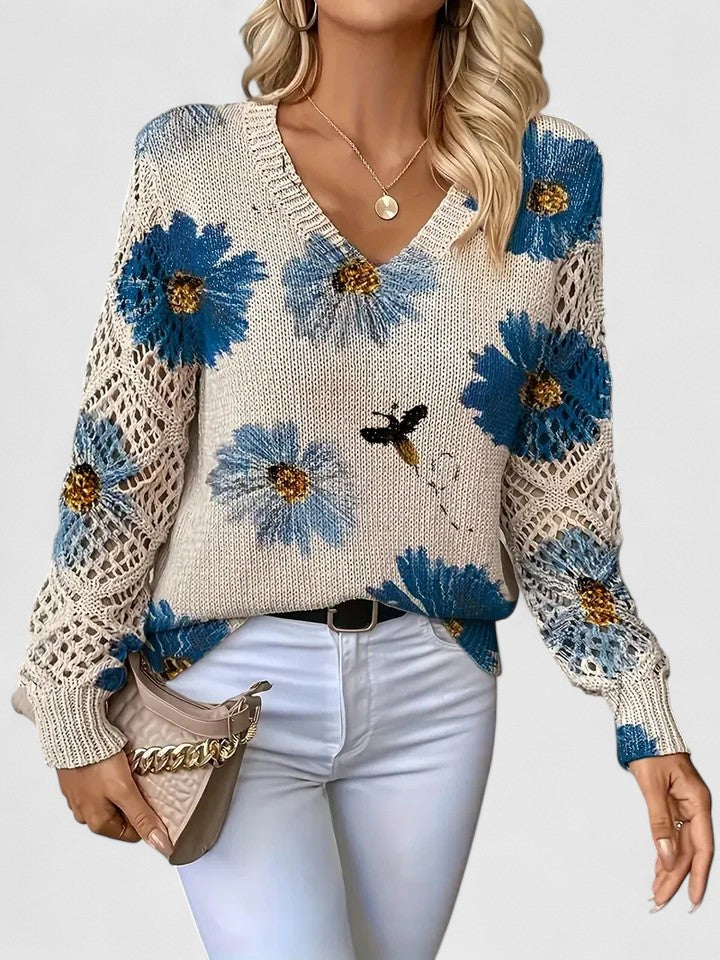 Beatrice – Geblümter Strickpullover 0