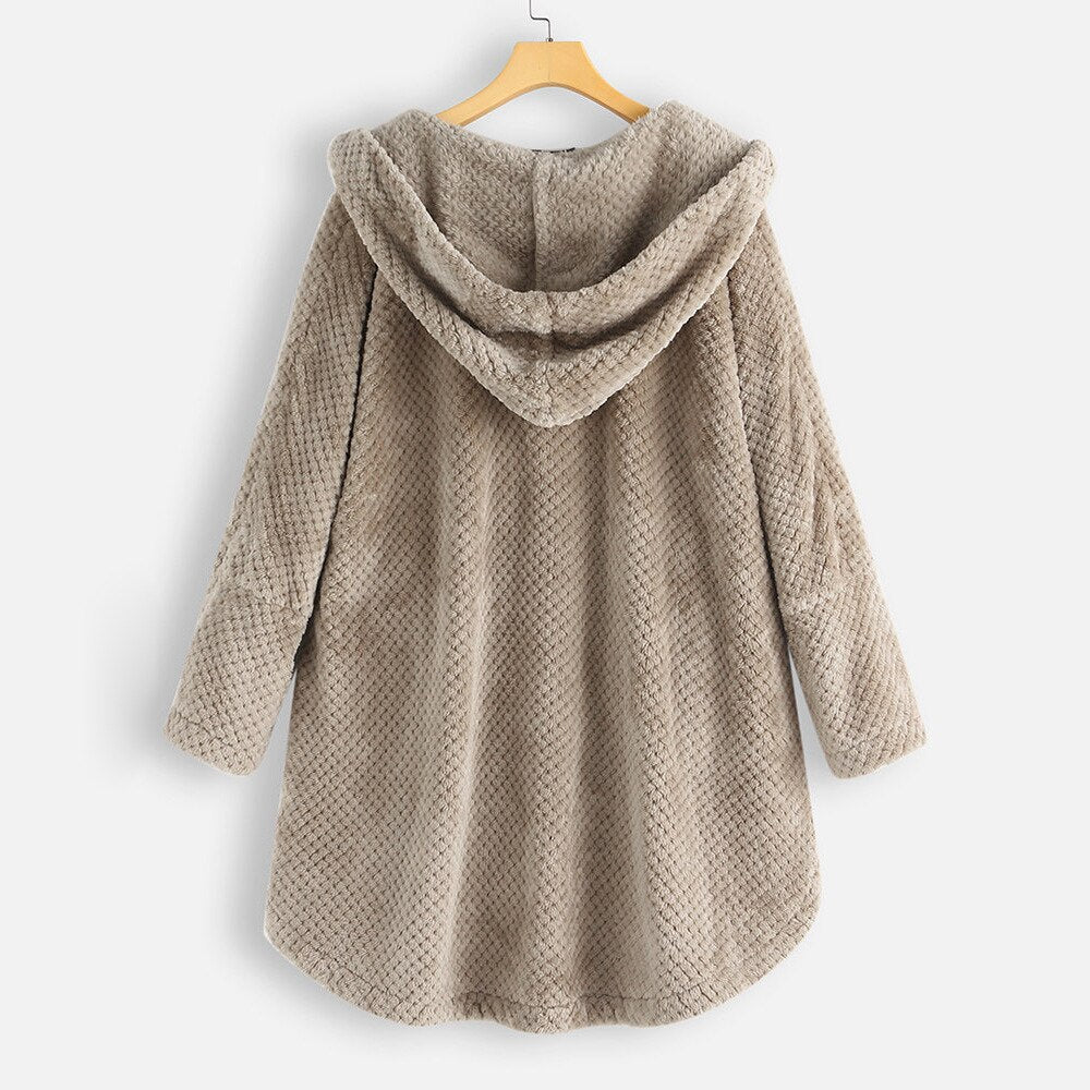 Bequeme lange Damen-Fleecejacke