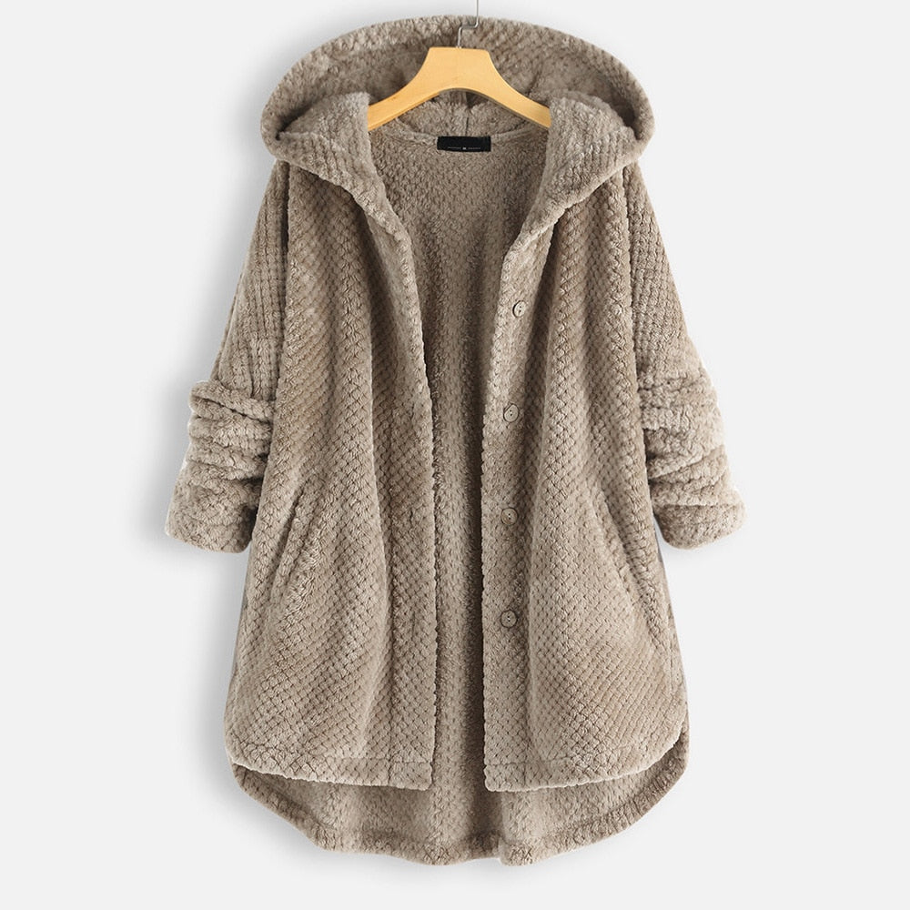 Bequeme lange Damen-Fleecejacke