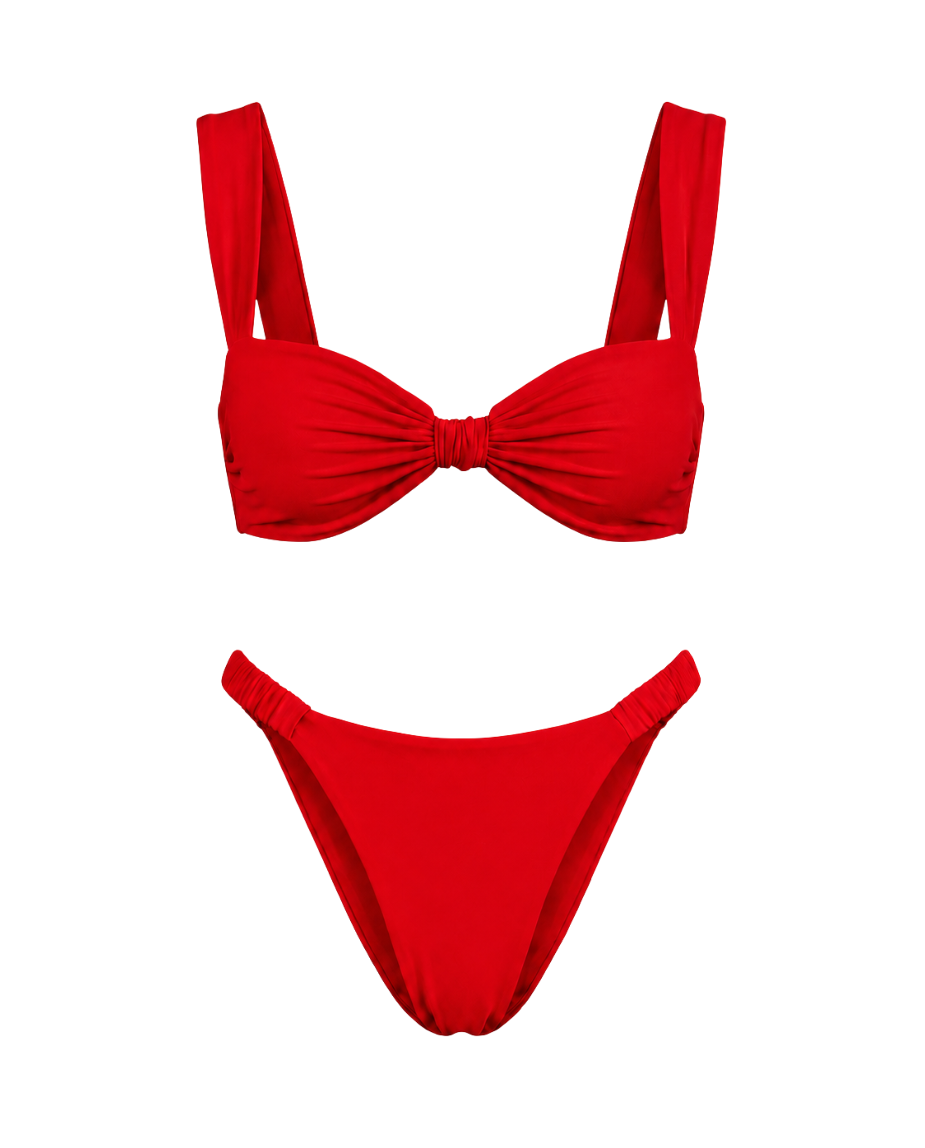 Bikini Damen | 2-teiliges Set mit Knotendetail & High-Cut-Slip