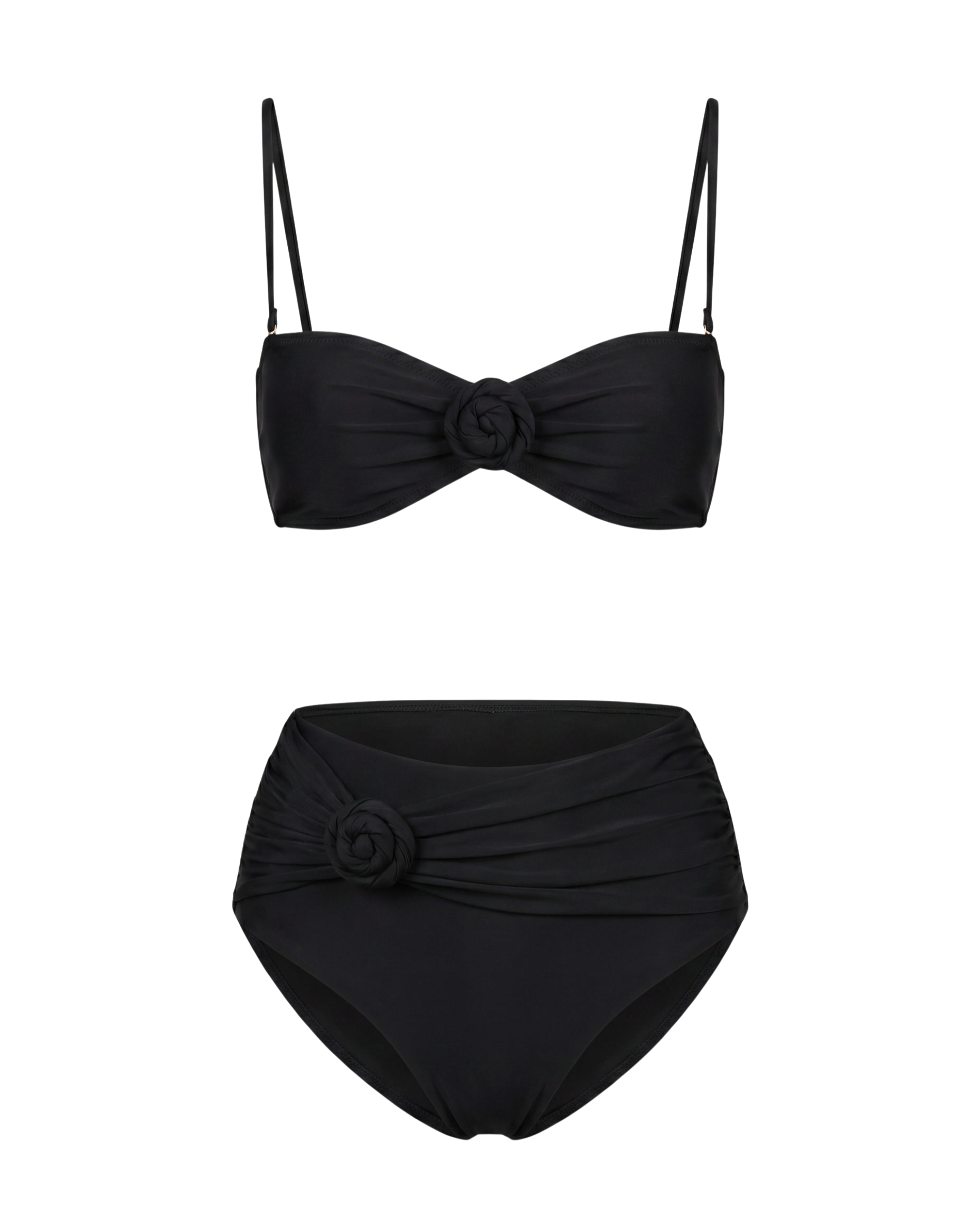 Bikini Damen | High Waist & 3D Blumen-Detail