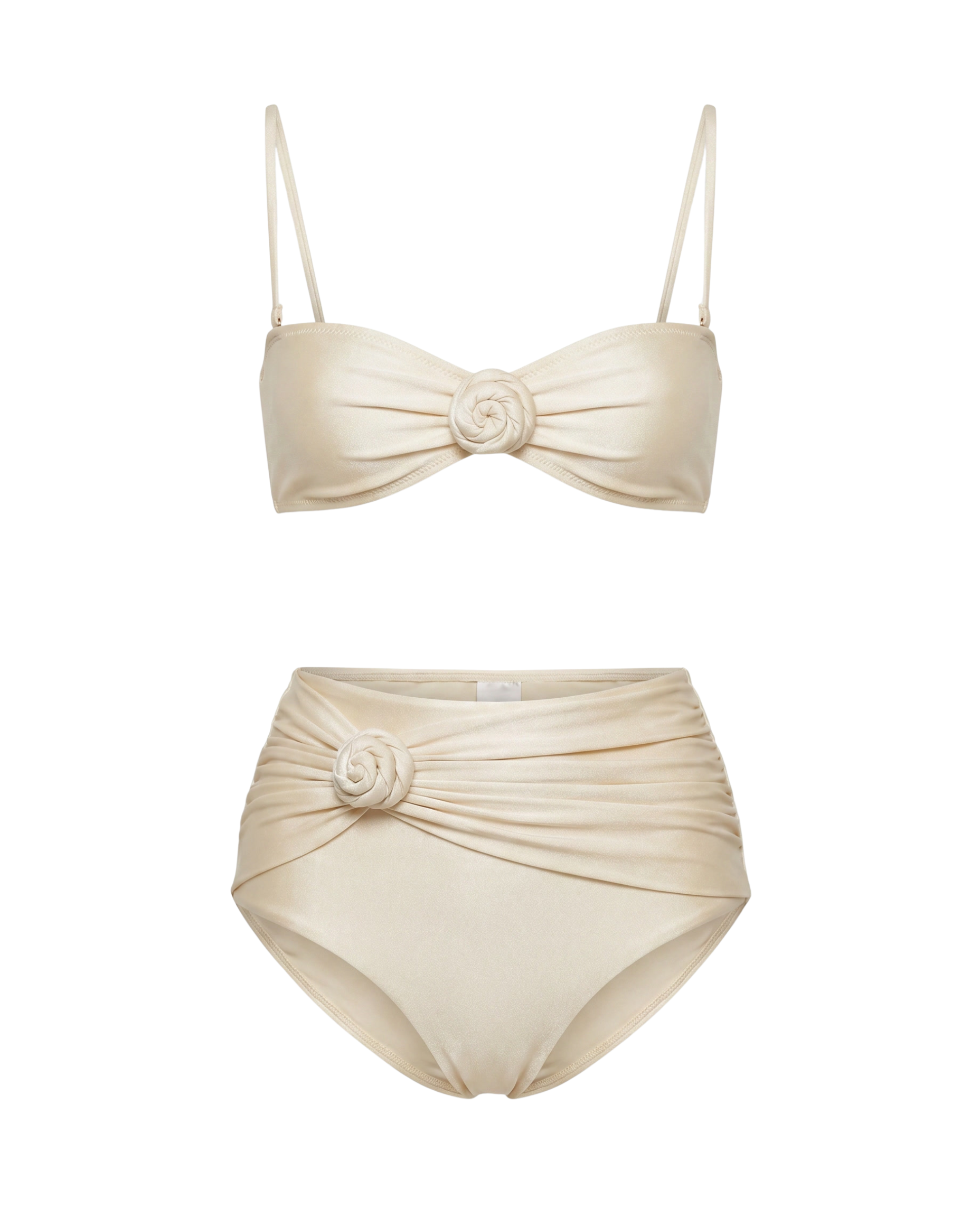 Bikini Damen | High Waist & 3D Blumen-Detail