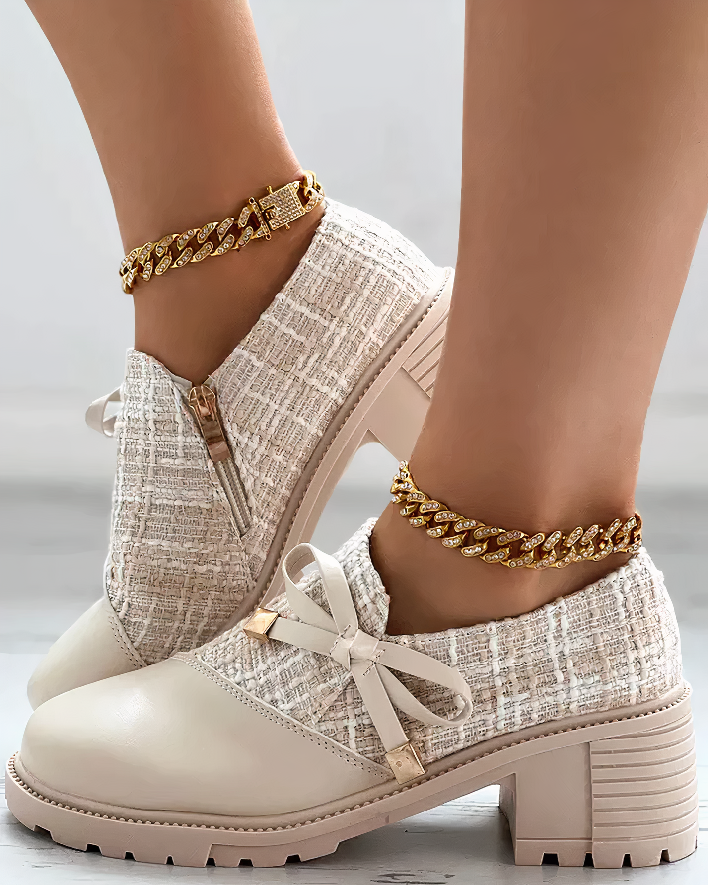 Blockabsatz Schuhe Damen | Elegantes Schleifendetail & Glamour