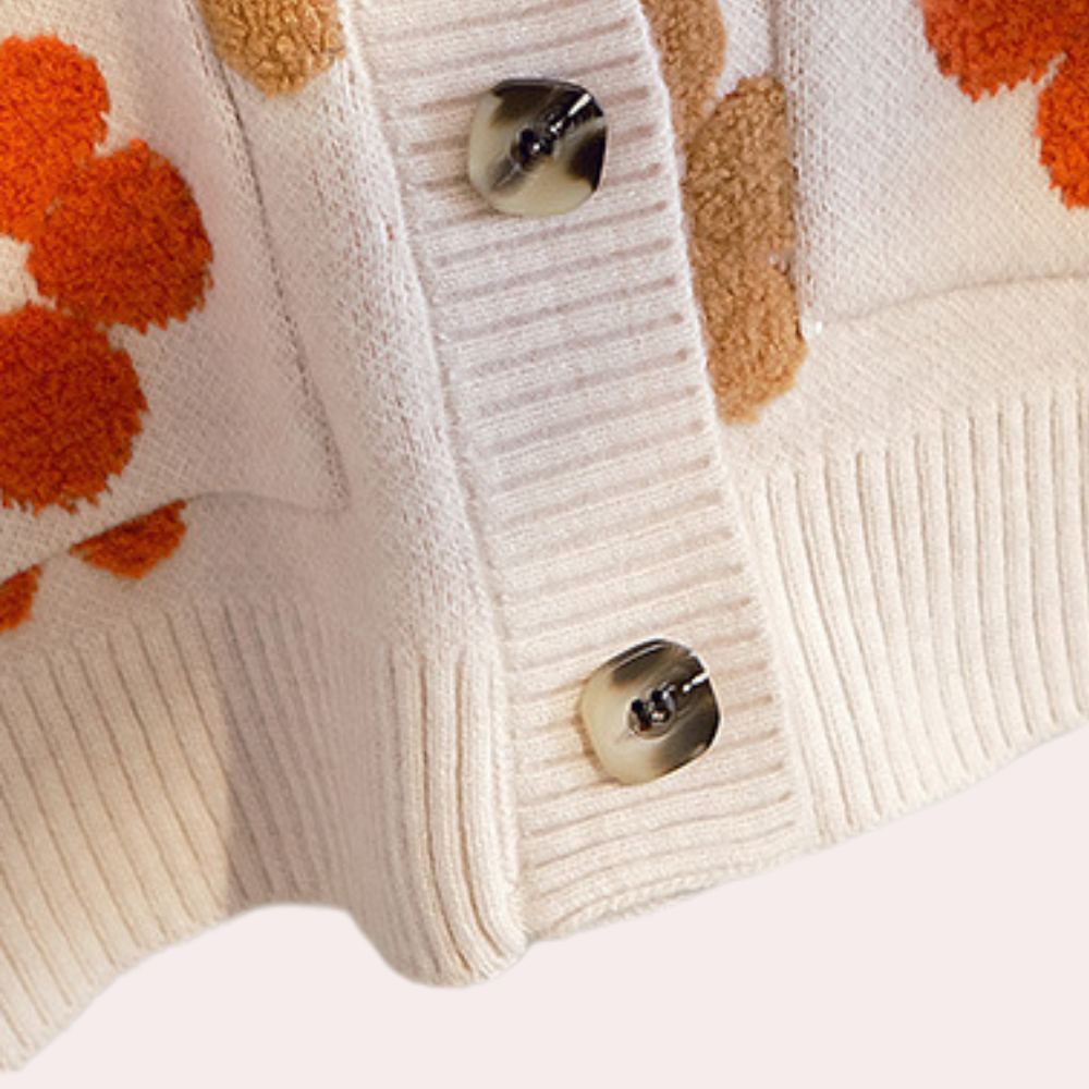 Blümchen Strickjacke für Damen