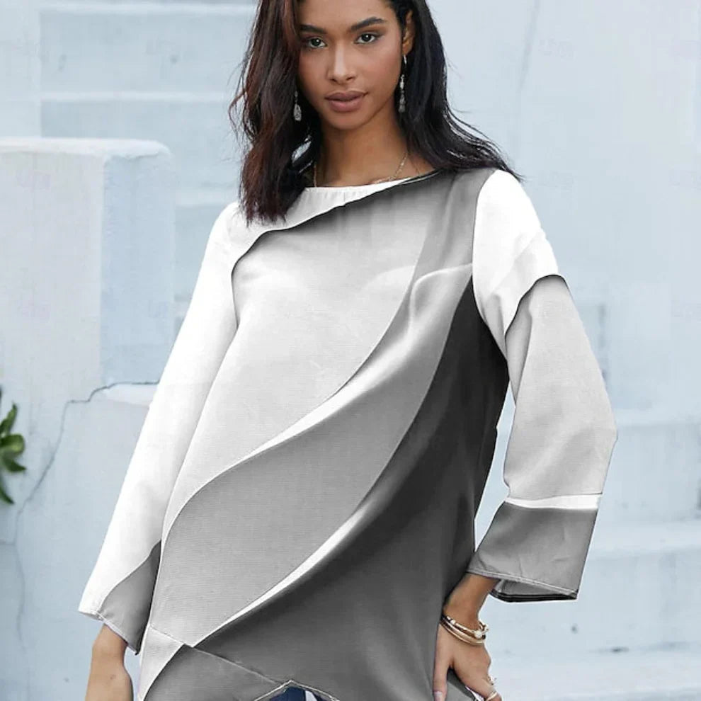 Bluse Damen | Abstraktes Farbverlauf-Print & Modern