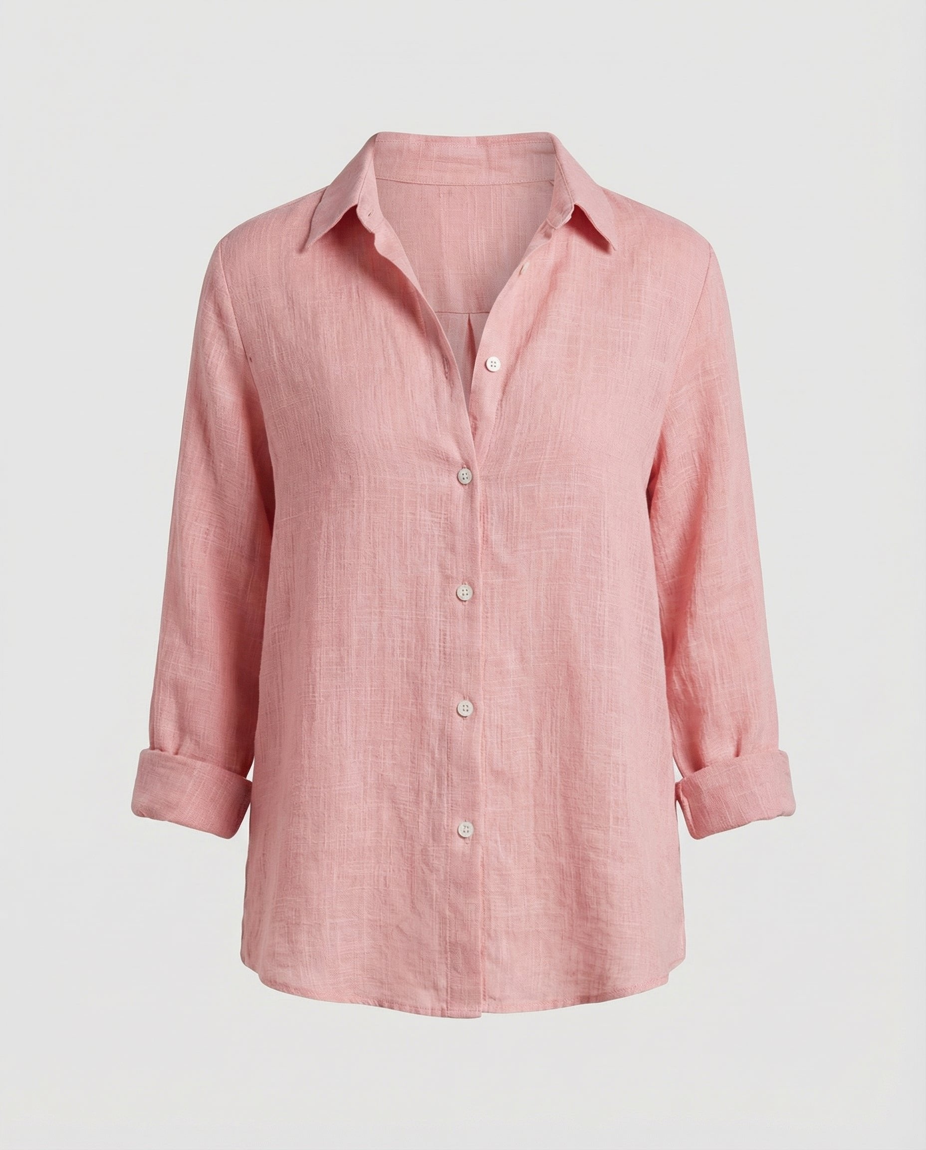 Bluse Damen | Klassische Hemdbluse mit Dreiviertelarm & Umlegekragen