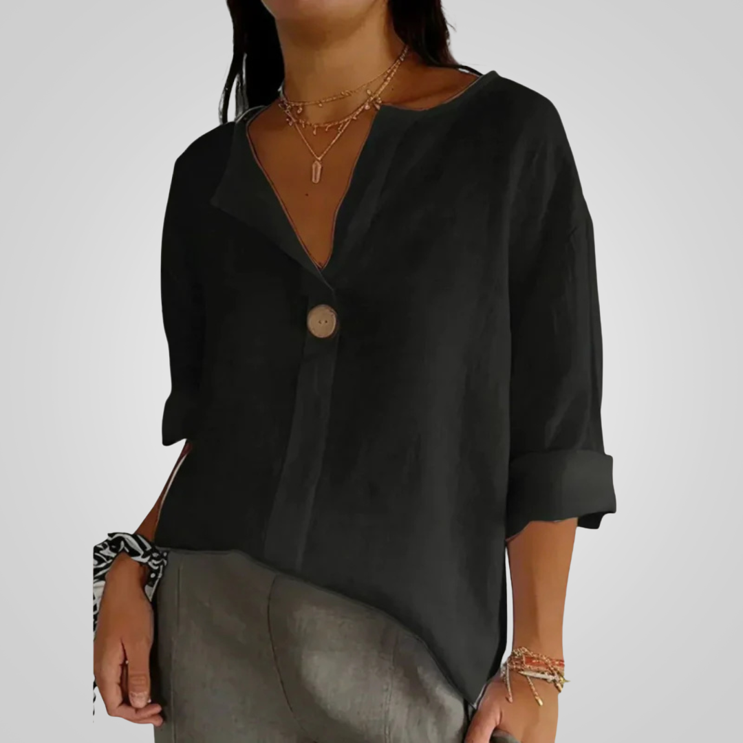 Bluse Damen | Lässig Elegant mit V-Ausschnitt & 3/4-Arm