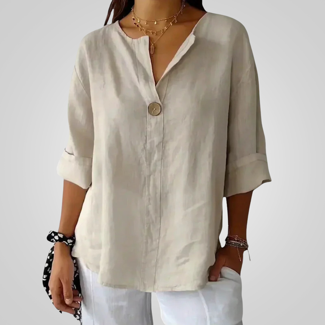 Bluse Damen | Lässig Elegant mit V-Ausschnitt & 3/4-Arm