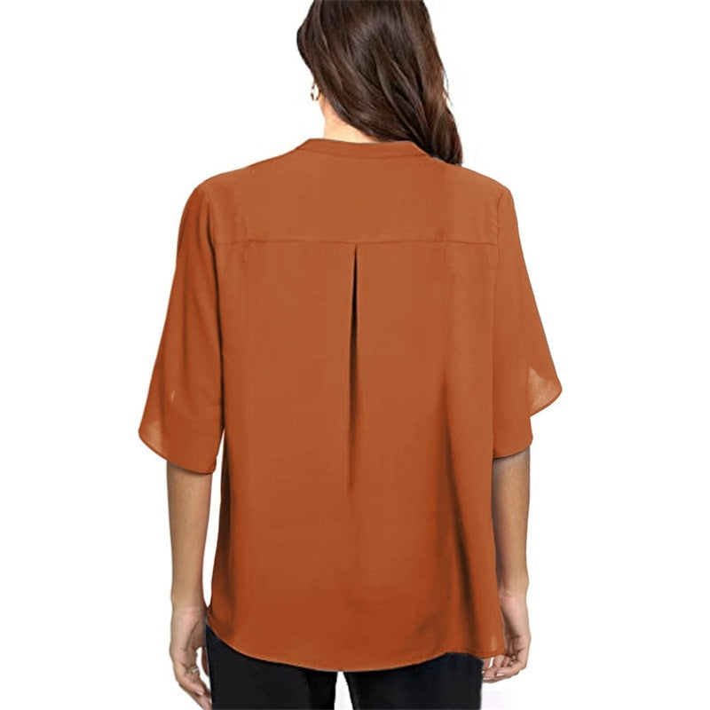 Bluse Damen | V-Ausschnitt & Fließender Fall