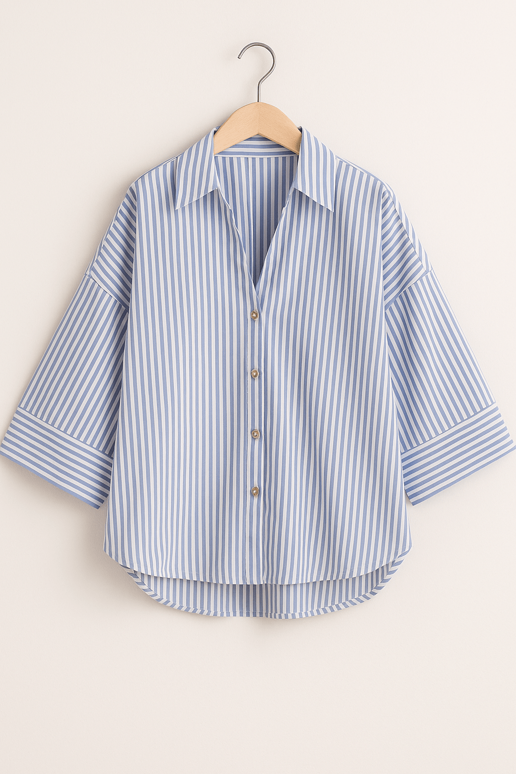 Jolie Oversize Bluse gestreift mit Knöpfen 1