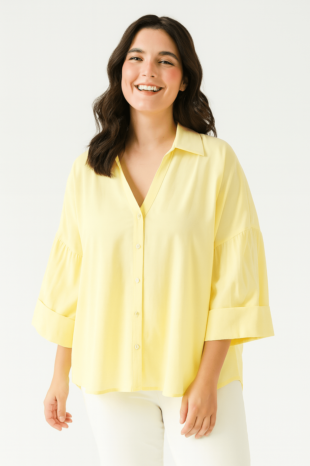 Jolie Oversize Bluse gestreift mit Knöpfen 4