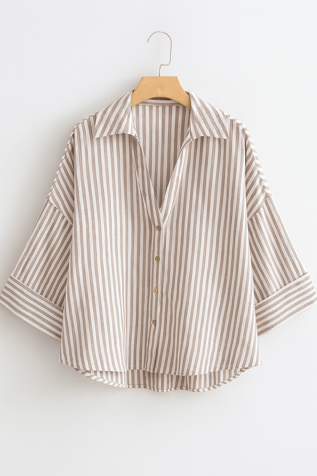 Jolie Oversize Bluse gestreift mit Knöpfen 7