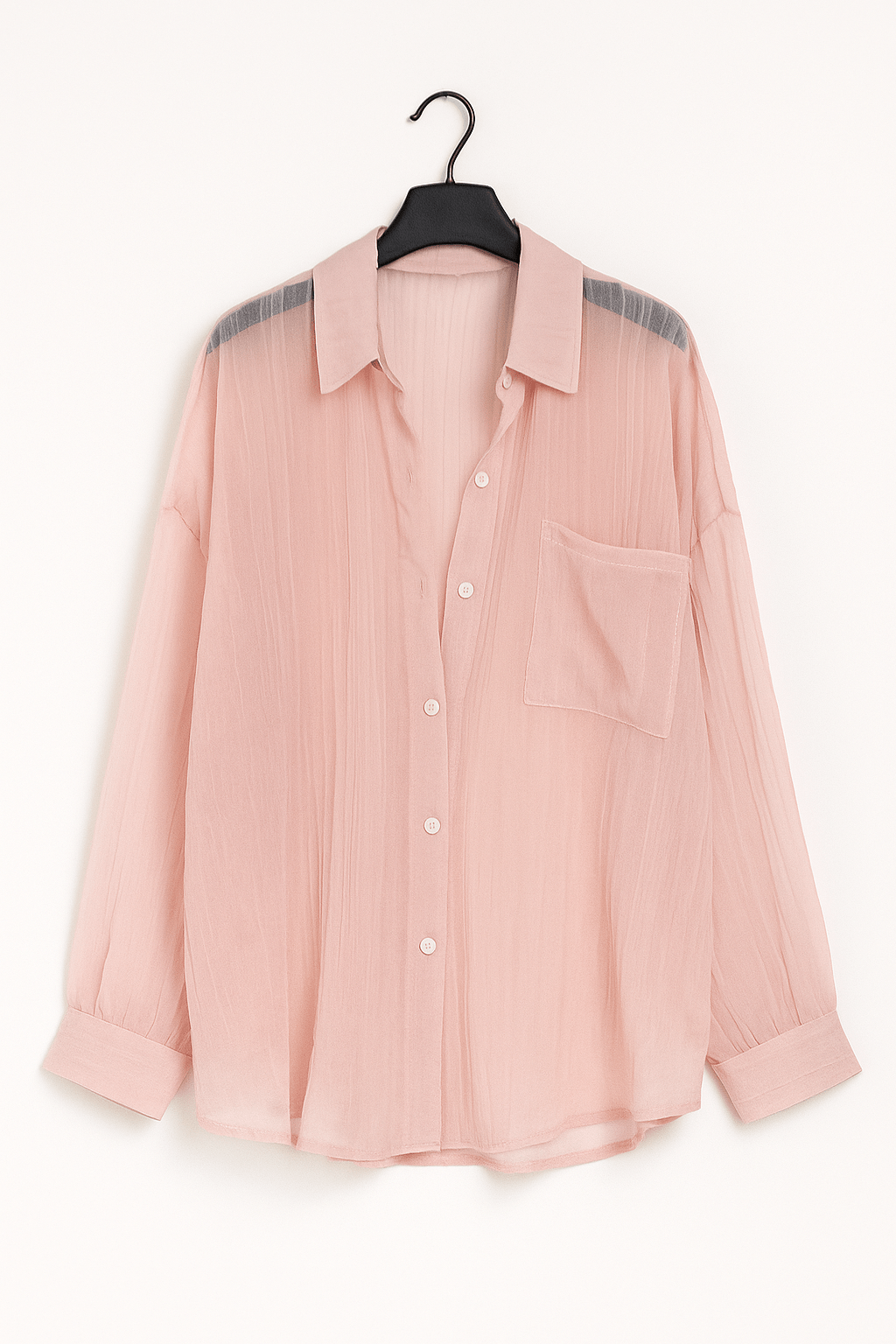 Yvet Lockere Bluse mit Knopfleiste und Brusttasche 5