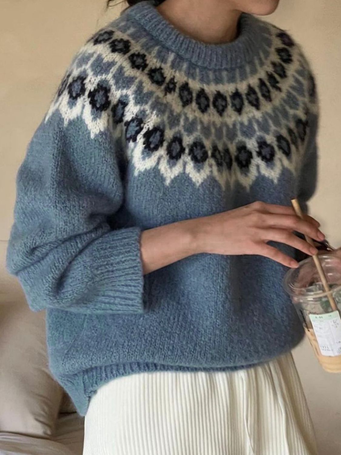 Brela - Rundhals Langarm Pullover