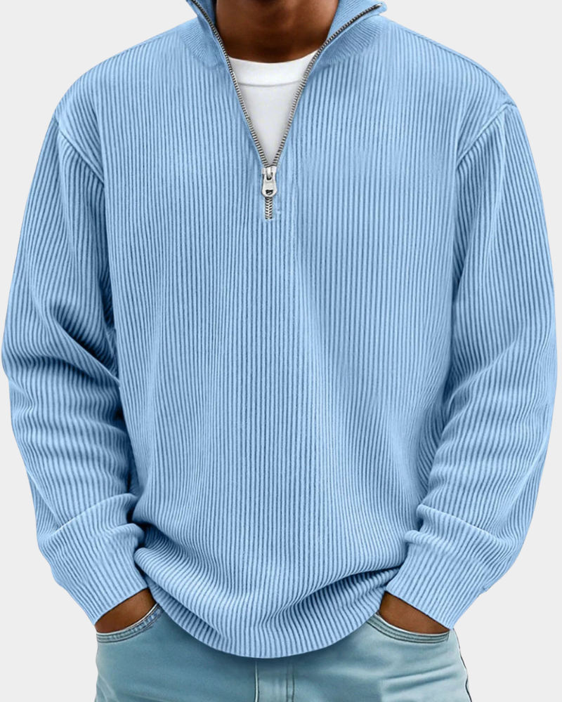 Calix | Trendiger gerippter Pullover mit Reißverschluss 0