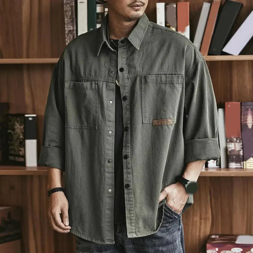 Camicia Casual Oversize in Stile Vintage