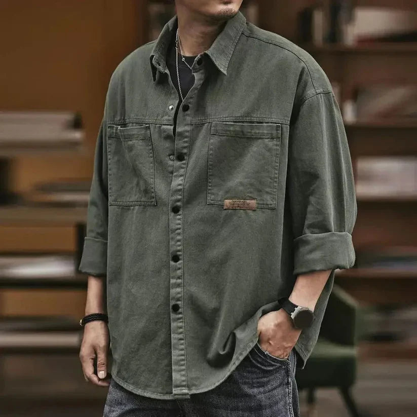 Camicia Casual Oversize in Stile Vintage
