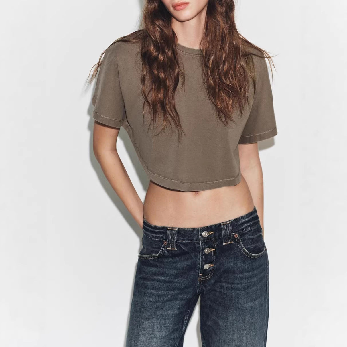 Cropped Top Shirt Damen | Oversized & Vintage Look