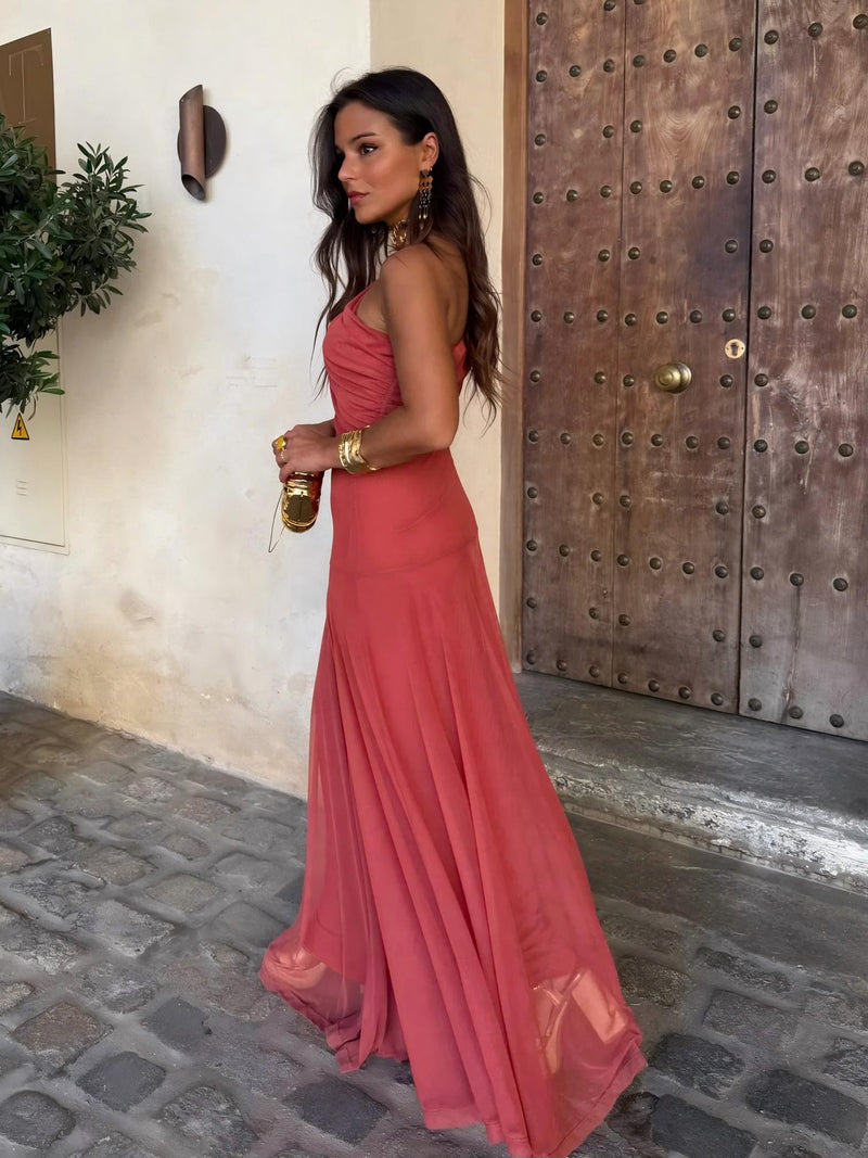 Dainia – Ein-Schulter-Maxikleid Aus Netz 4