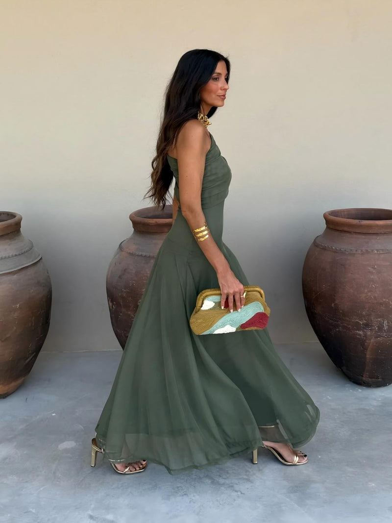 Dainia – Ein-Schulter-Maxikleid Aus Netz 8
